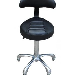 Karma South Burnie Salon Cutting Stool with Back Rest Black 07030102
