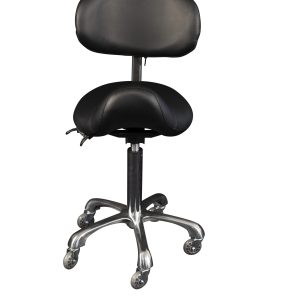 Karma Cradle Mountain Salon Stool with Back Black 07070102
