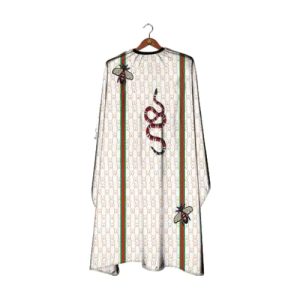 Deyaz Replicape Premium Salon Cape White With Two Stripes