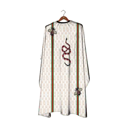 Deyaz Replicape Premium Salon Cape White With Two Stripes