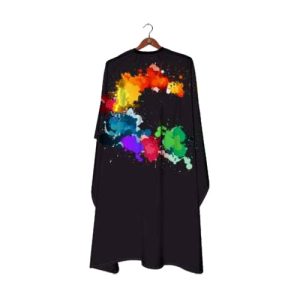 Deyaz Premium Salon Cape Paint Splatter Black
