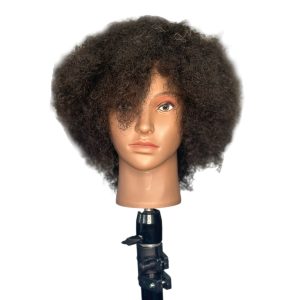 Deyaz Professional Mannequin 8 Inch 100% Human Hair Curly Dark Brown - Rowa