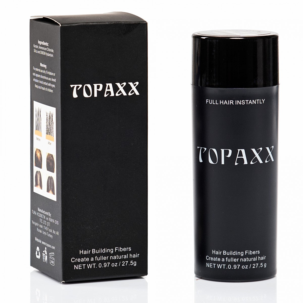 Topaxx Hair Building Keratin Fibers Powder 27.5g - Light Brown