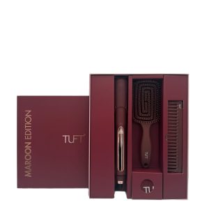 TUFT Diamond Plus 1 inch Hair Straightener Maroon Edition Gift Set