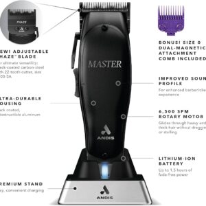 Andis Master Cordless Clipper Black Label Phaze Blade Special Edition - Black